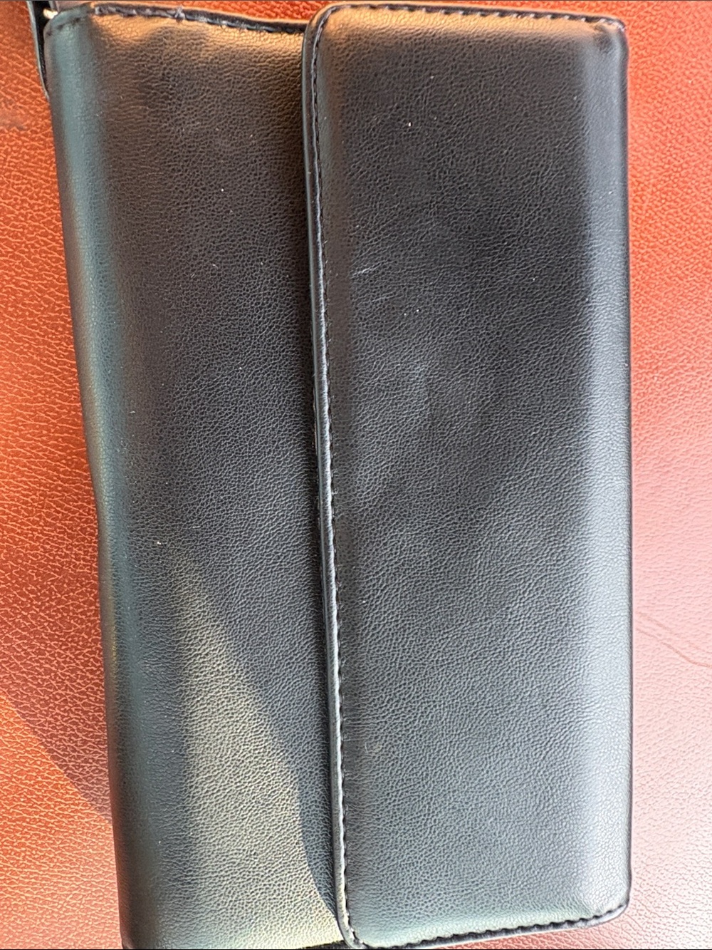 Time and Tru Black Faux Leather Wallet Clutch